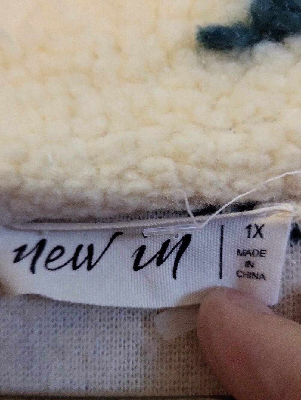 Cozy Cherry Print Sherpa Pullover Hoodie - Cream - Picture 3 of 4